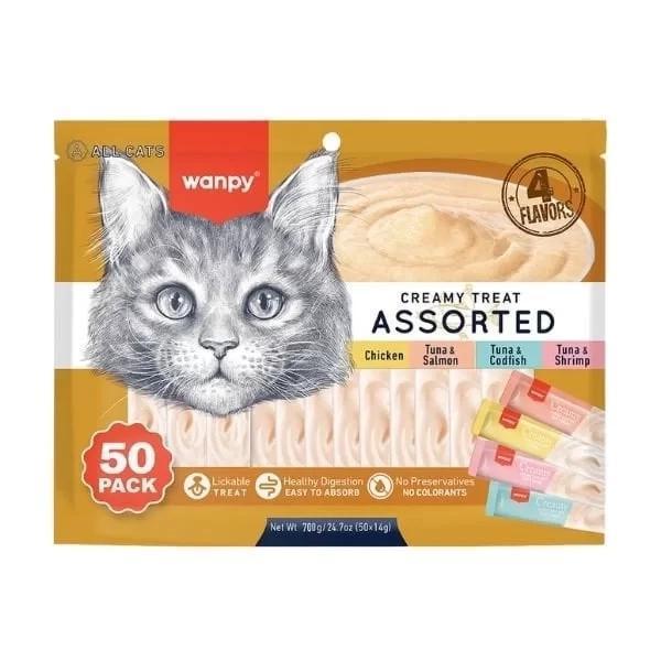 Wanpy Karışık 4 Lezzetli Sıvı Kedi Ödül Maması 50 Adet 14 Gr - Image 1