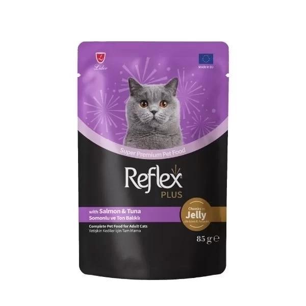 Reflex Plus Jöle İçinde Somonlu ve Ton Balıklı Pouch Yetişkin Konserve Kedi Maması 85 Gr - Image 1