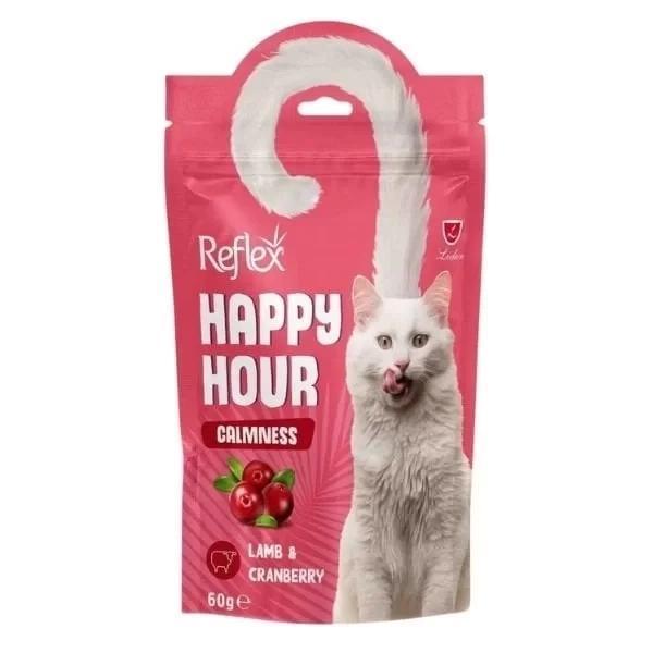 Reflex Happy Hour Kuzu Etli ve Kızılcıklı Sakinleşmeyi Destekliyici Kedi Ödülü 60 Gr - Image 1