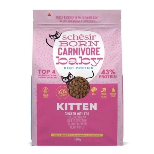 Schesir Born Carnivore Baby Tavuklu ve Yumurtalı Yavru Kedi Maması 1.25 Kg - Image 1