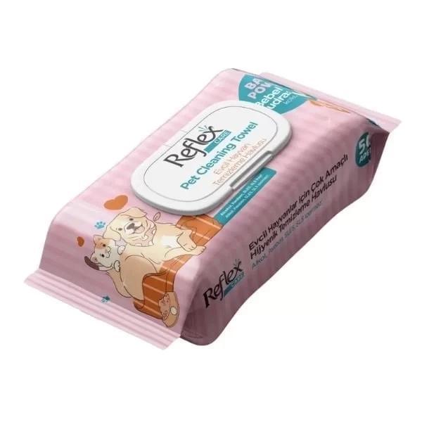 Reflex Care Kedi ve Köpekler için Hijyenik Temizleme Havlusu 50 Adet - Image 1
