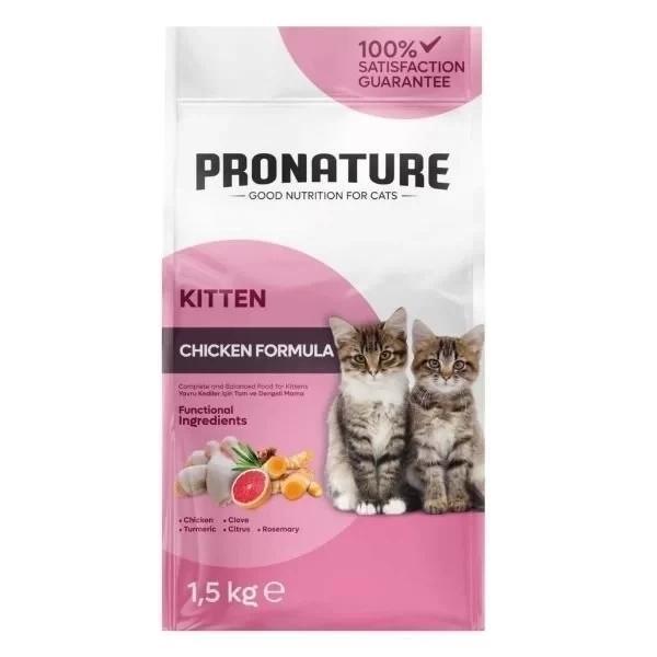 Pronature Kitten Tavuklu ve Pirinçli Yavru Kedi Maması 1.5 Kg - Image 1