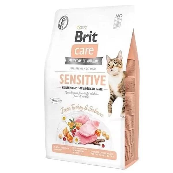 Brit Care Hipoalerjenik Sensitive Hindi ve Somonlu Tahılsız Hassas Kedi Maması 7 Kg - Image 1