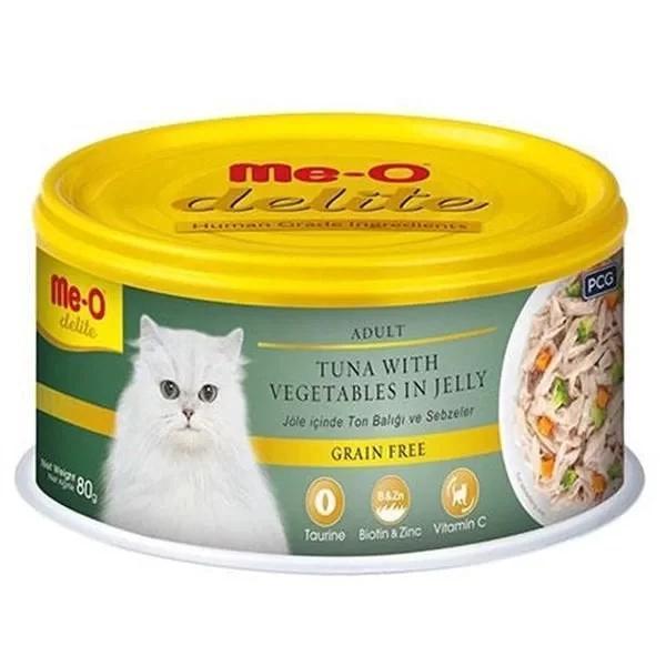 Meo Delite Tahılsız Jöleli Ton Balıklı ve Sebzeli Yetişkin Konserve Kedi Maması 80 Gr - Image 1
