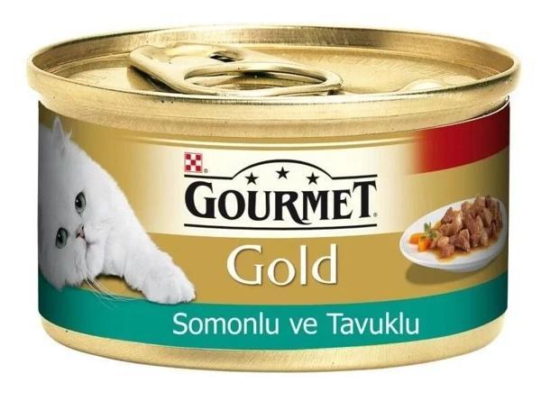 Gourmet Gold Somon ve Tavuklu Yetişkin Konserve Kedi Maması 85 Gr - Image 1
