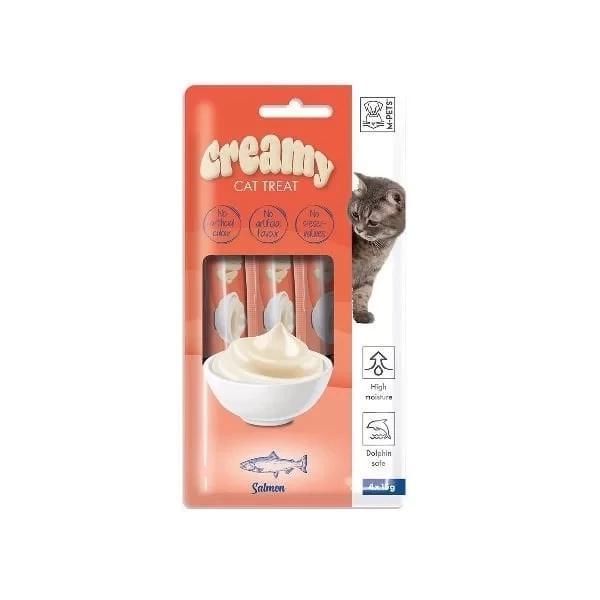 M-Pets Creamy Somonlu Sıvı Kedi Ödülü 15 Gr 4 Adet - Image 1