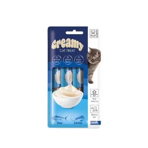 M-Pets Creamy Ton Balıklı ve Karidesli Sıvı Kedi Ödülü 15 Gr 4 Adet - Image 1