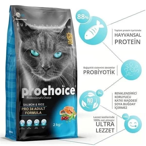 Pro Choice Pro 34 Adult Somonlu Yetişkin Kedi Maması 15 Kg - Image 1
