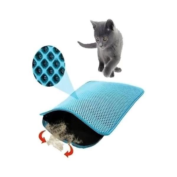 Petpretty Elekli Kedi Tuvaleti Paspası 50x60 Cm Turkuaz - Image 1