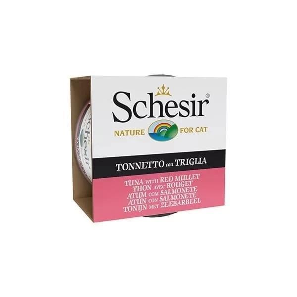 Schesir Ton Balıklı ve Barbunya Balıklı Jöleli Konserve Yetişkin Kedi Maması 85 Gr - Image 1