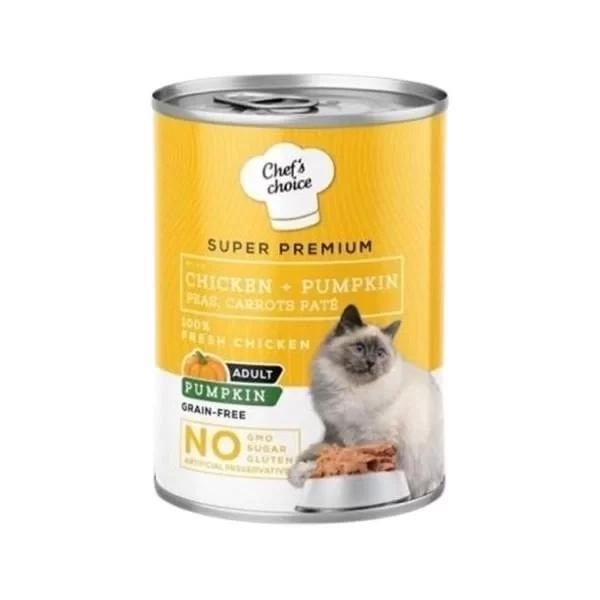 Chefs Choice Tavuklu ve Balkabaklı Tahılsız Ezme Yetişkin Konserve Kedi Maması 400 Gr - Image 1