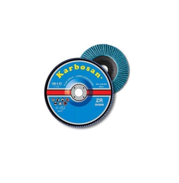 Karbosan Zirkonyum Flap Disk Zımpara 180mm 40 - Image 1