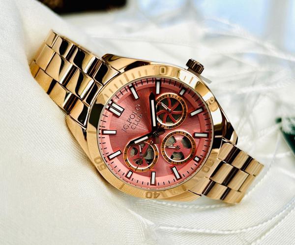 JPC.0124-B02359C-02 JG.POLO CLUB KADIN ÇELİK KORDON ÇELİK KASA ORJİNAL KOL SAATİ - Image 1