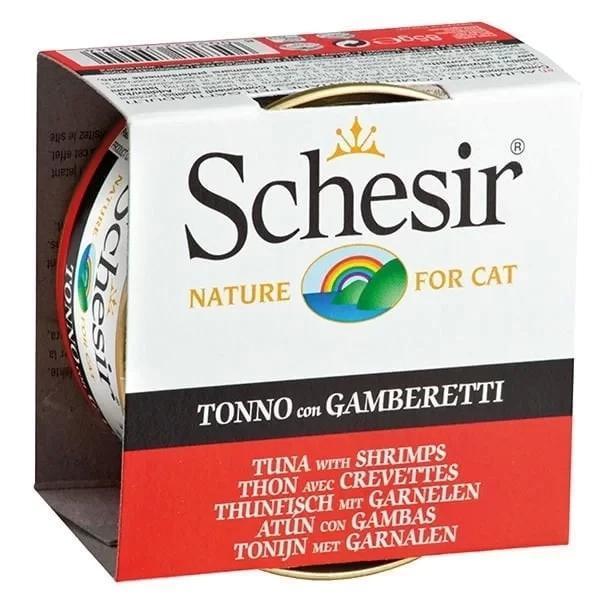 Schesir Ton Balıklı ve Karidesli Jöleli Konserve Kedi Maması 85 Gr - Image 1