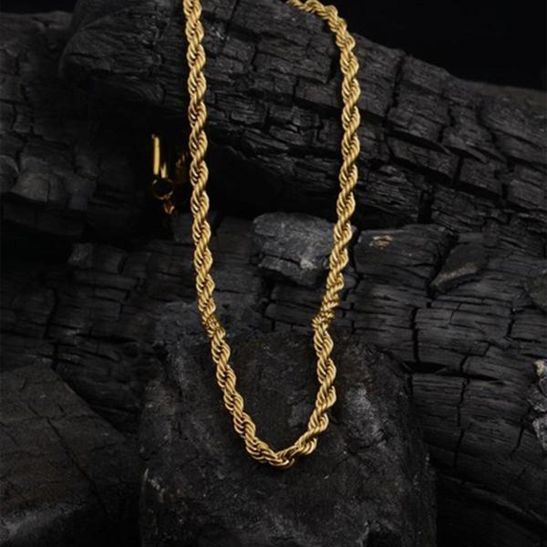 Gold Burgu Erkek Çelik Zincir - Image 1