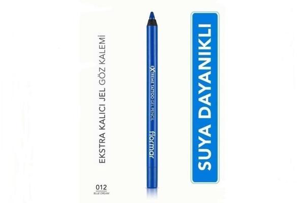 Flormar Extreme Tattoo Ekstra Kalıcı Mat Jel Göz Kalemi 012 Blue Dream - Image 1