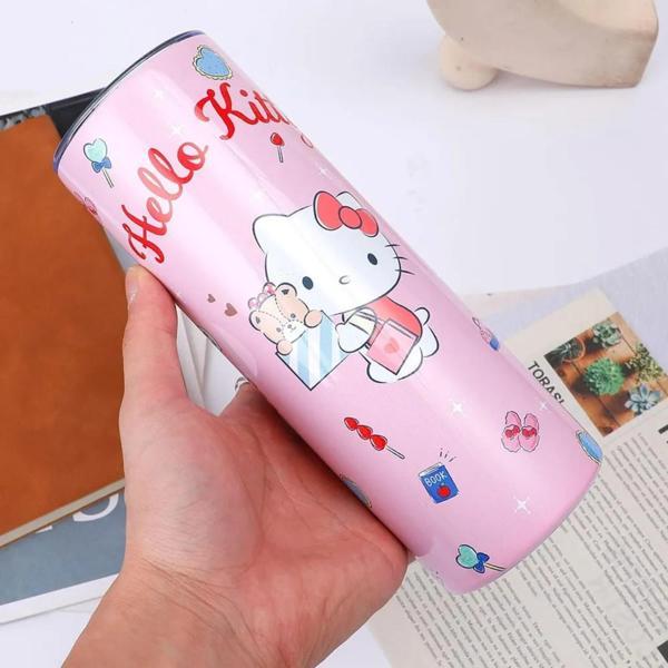 Hello Kitty Figürlü Metal Çelik Bardak Kupa Termos Mug - 26 CM X 17 CM - Image 1