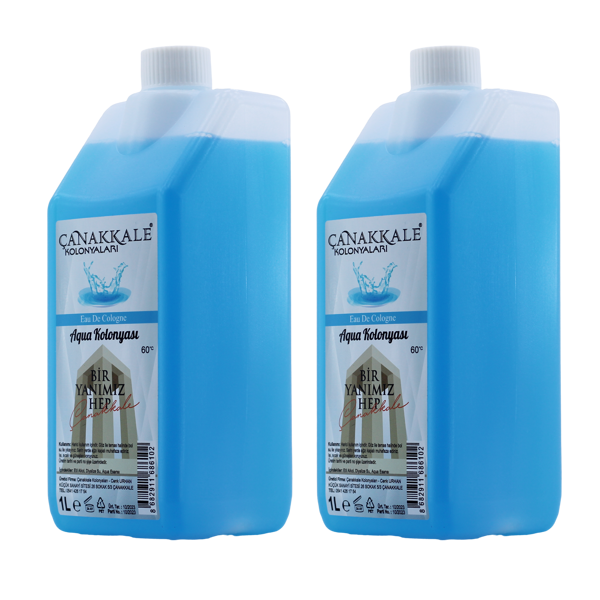 2 Adet Aqua (OKYANUS) Kolonyası - Litrelik - (BİDON) Korumalı Kapak - Yeni Model - Image 1