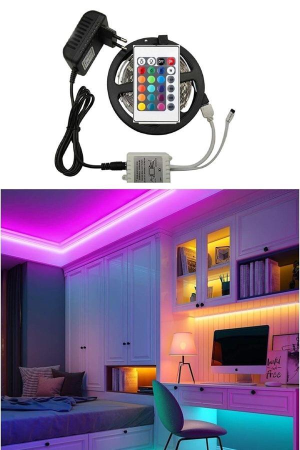 Avda Rgb Led Tak Çalıştır 5 Mt Blackboard Işık Yapışkanlı Renkli Led Işık - Image 1