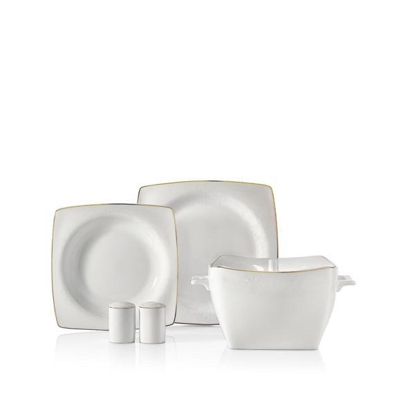 Korkmaz Bone Selection 60 Parça Kare Yemek Takımı A8433 - Image 1