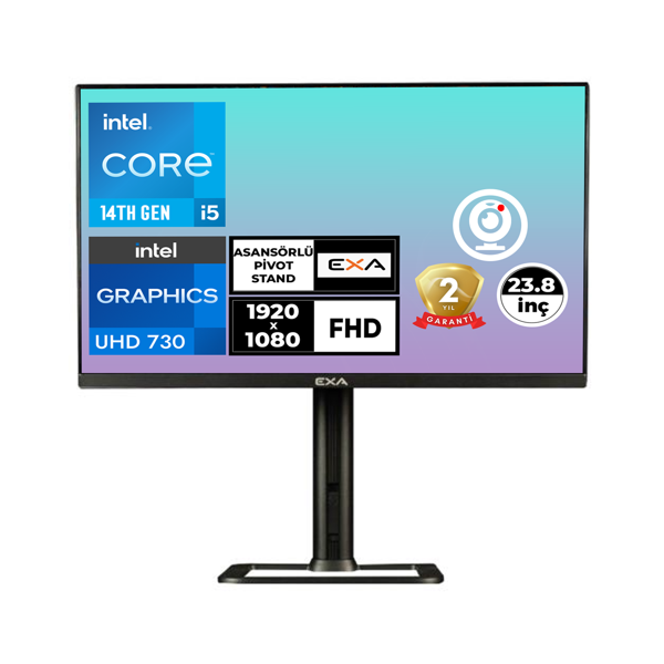 EXA C54 i5-14400 16GB 1TB SSD 23.8" FHD Freedos All In One Pc X24SPR 005 - Image 1
