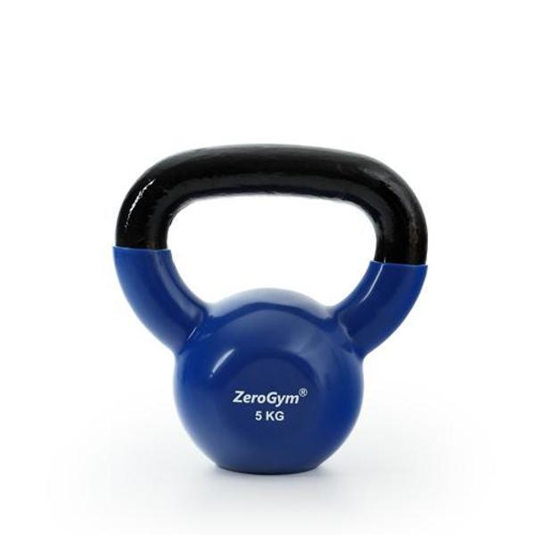 Zerogym Vinil Kaplı İçi Demir Kettlebel, Çaydanlık Dambıl 5 kg Mavi - Image 1