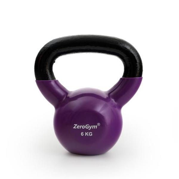 Zerogym Vinil Kaplı İçi Demir Kettlebel, Çaydanlık Dambıl 6 kg Mor - Image 1