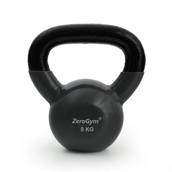 Zerogym Vinil Kaplı İçi Demir Kettlebel, Çaydanlık Dambıl 8 kg Gri - Image 1