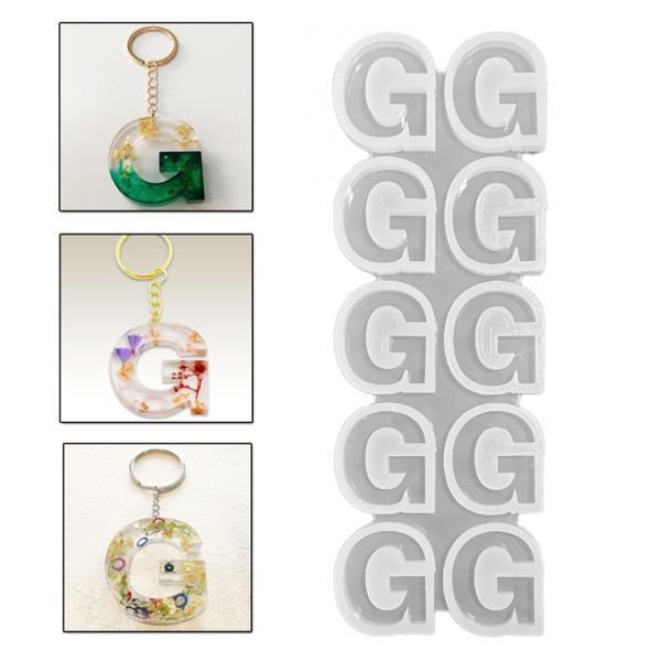 Epoksi Çoklu Silikon Kalıp Düz G Harfi Anahtarlık Reçine Seri Döküm Kalıbı 4 CM 10 Lu - Image 1