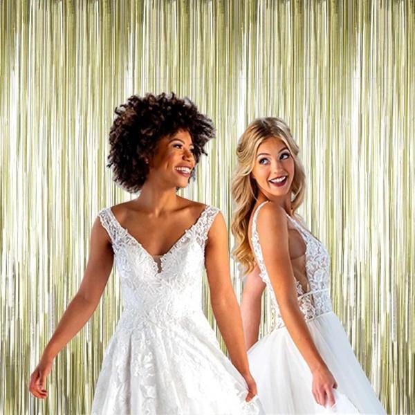 Nessiworld Mat Altın Püsküllü Kapı Perdesi - Parti, Bekarlığa Veda, Doğum Günü 1x2 m - Image 1