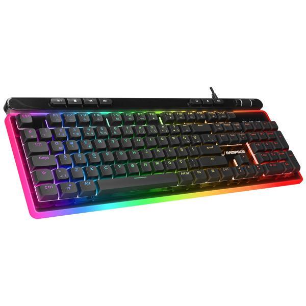 Rampage Shine K14 Siyah Usb Rgb Backlight Membrane Gaming Kablolu Oyuncu Klavye - Image 1