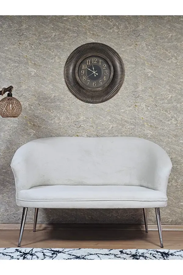 İkili TEDDY Krom Kaplama Sivriltme Ayak Çay Seti Koltuk İkili Berjer , Balkon, Salon, Ofis Krem Renk 40,5 Boyut/Ebat - Image 1