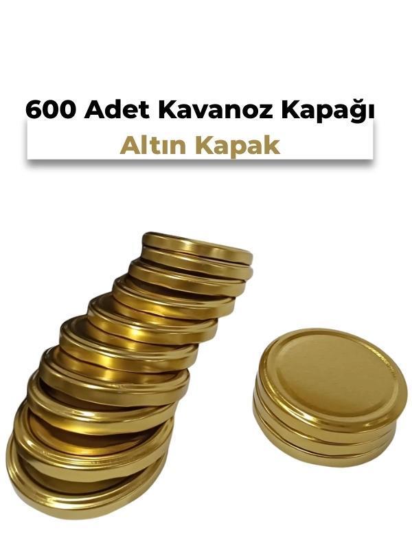Konserve Kavanoz Kapağı 600 Adet 82mm Altın Kapak - Image 1