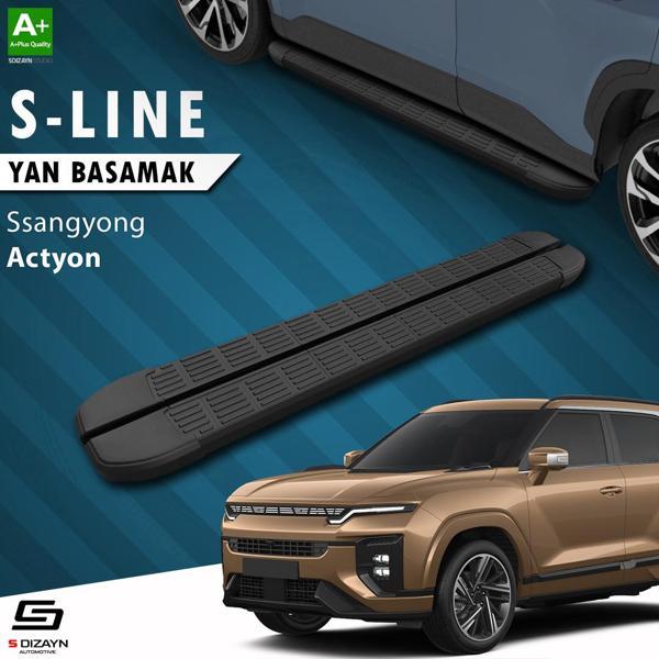 S-Dizayn Ssangyong Actyon S-Line Siyah Yan Basamak 183 Cm 2024 Üzeri A+ Kalite - Image 1