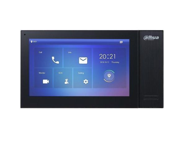 Dahua VTH2421FB-P 7" TFT LCD Dokunmatik Ekran Çok Yönlü Mikrofon Villa Tipi İntercom İç Ünite Siyah Kasa - Image 1