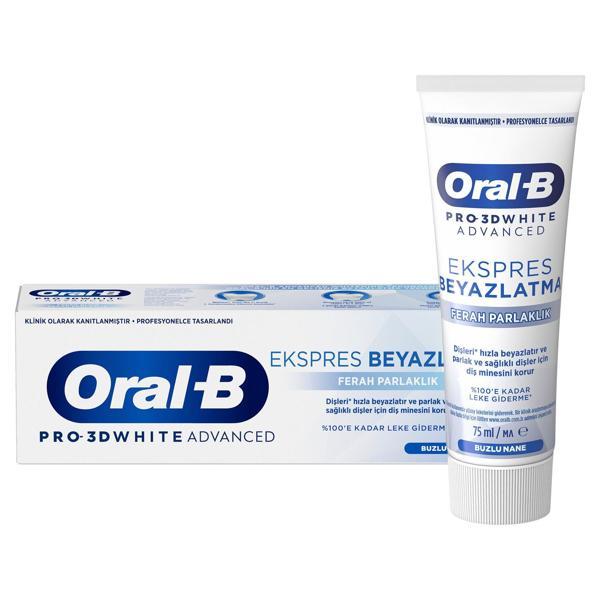Oral-B Pro 3D White Advanced Ekspres Beyazlatma Ferah Parlaklık Diş Macunu 75 ml - Image 1