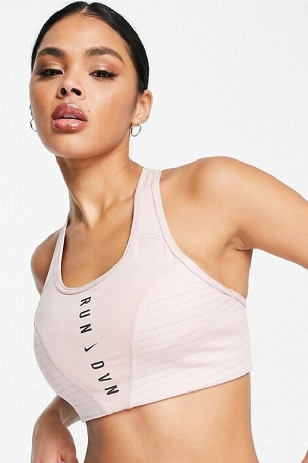 Nike Dri Fit Swoosh Run Division Women's Sports Bra Kadın Spor Bra Pembe - Image 1