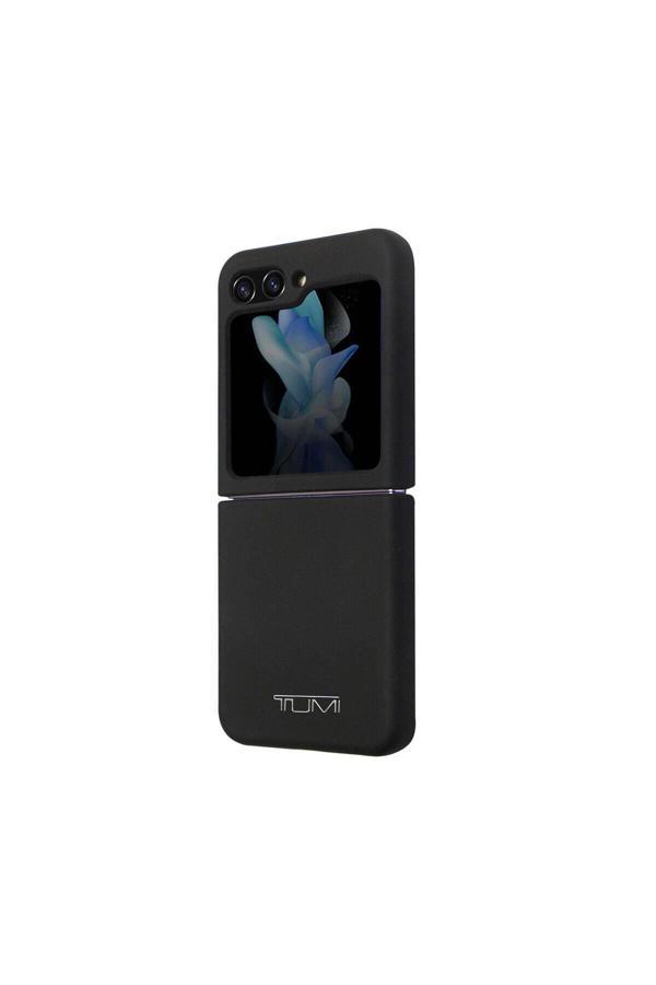 Tumı Galaxy Z Flip 5 Uyumlu Kılıf Liquid Silikon Metal Logo Dizayn Lisanslı Kapak Siyah - Image 1
