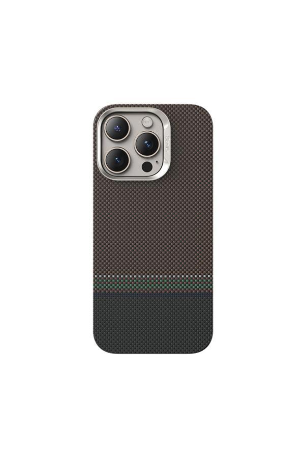 Benks İphone 16 Pro Kılıf Magsafe Uyumlu Karbon Fiber Prestige Armorair Kevlar Gold - Image 1