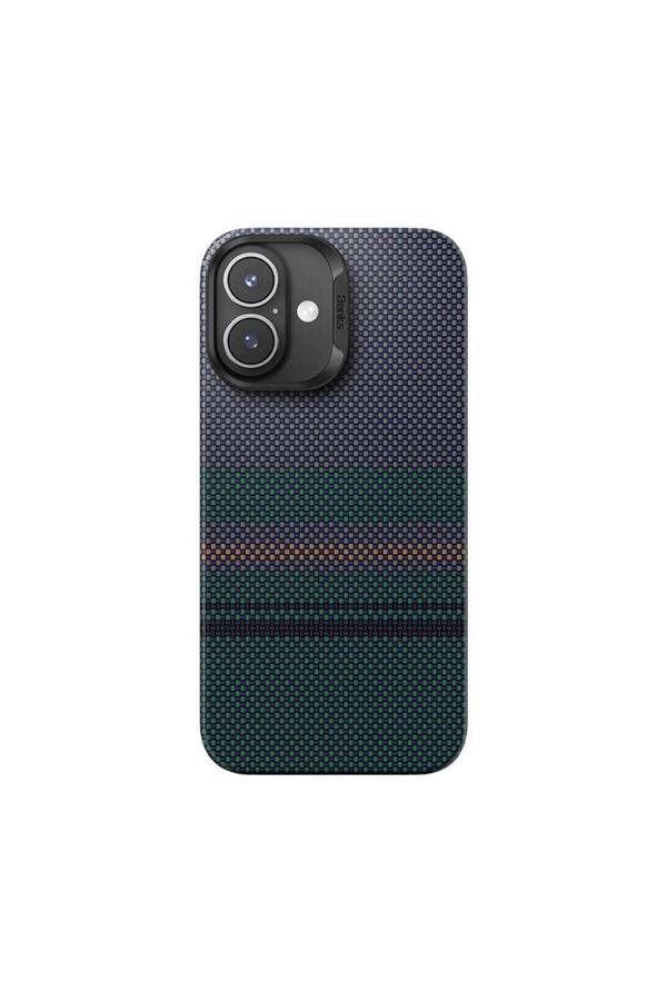 Benks İphone 16 Plus Uyumlu Kılıf Magsafe Şarj Özellikli Karbon Fiber Aurora Armorair Kevlar Siyah - Image 1