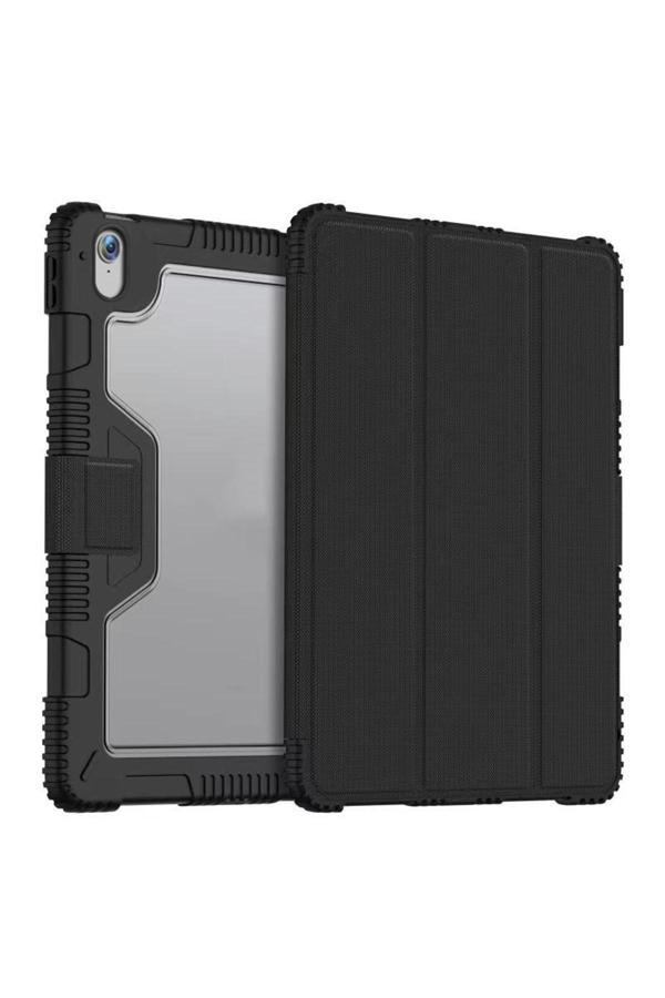 Raptic İpad 10.9 2022 10.Nesil Kılıf Armor Serisi Airbagli Katlanabilir Standlı Smart Cover Siyah - Image 1