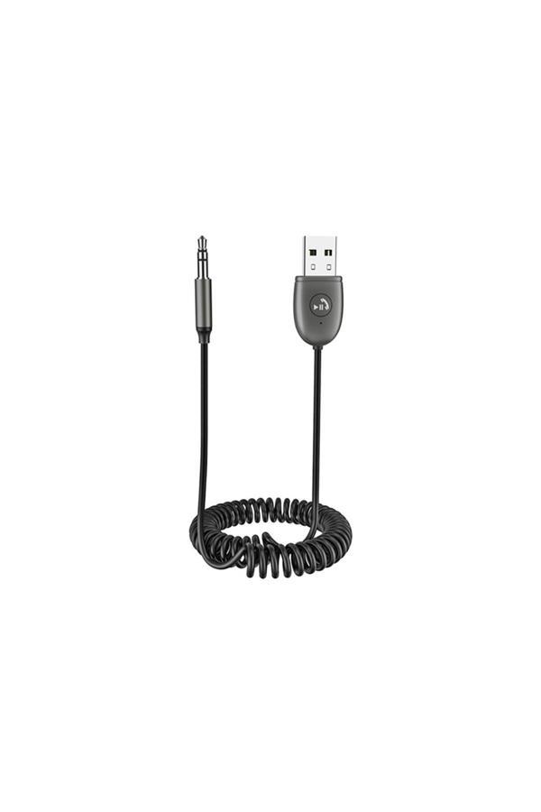 Go-Des Go Des Gd-Bt27 Spiral Kablo Tasarımlı Aux Bluetooth Adaptör V5.1 Siyah - Image 1
