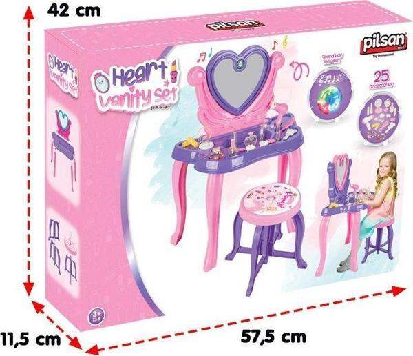 Pilsan Oyuncak Kalp Makyaj Masası Işıklı Sesli - Image 1