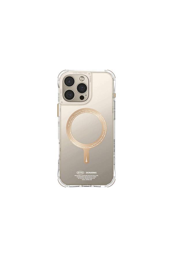 Skinarma İphone 16 Pro Uyumlu Kılıf Magsafe Özellikli Şeffaf Airbag Tasarımlı Saido Prime Kapak Gold - Image 1
