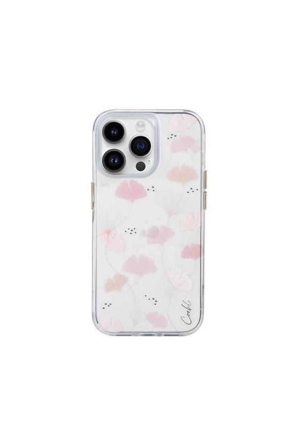 Coehl İphone 14 Pro Uyumlu Kılıf Çayır Çiçeği Desenli Meadow Kılıf Pembe - Image 1