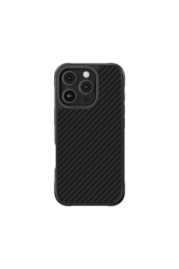 Amazingthing İphone 16 Pro Max Kılıf Magsafe Özellikli 1500D Aramid Fiber Titan Max Serisi Siyah - Image 1