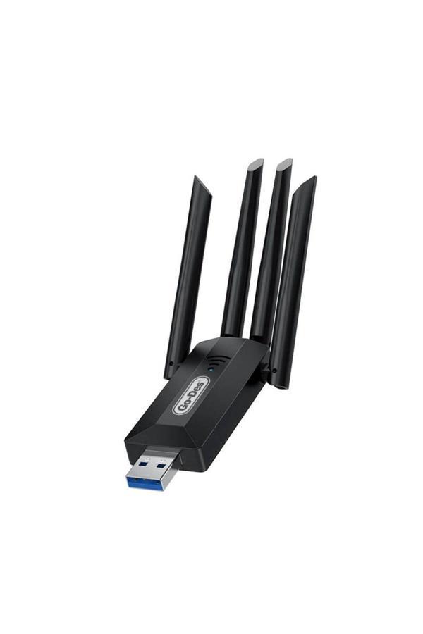 Go-Des 4 Antenli Kablosuz İnternet Sağlayıcı Usb Wifi Wireless Adaptör Go Des Gd-Bt318 Çift Bantlı 1200M - Image 1