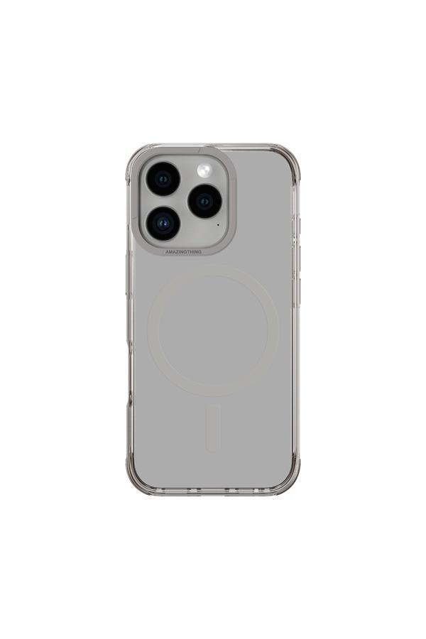 Amazingthing İphone 16 Pro Max Uyumlu Kılıf Magsafe Özellikli Omni Serisi Kapak Gri - Image 1