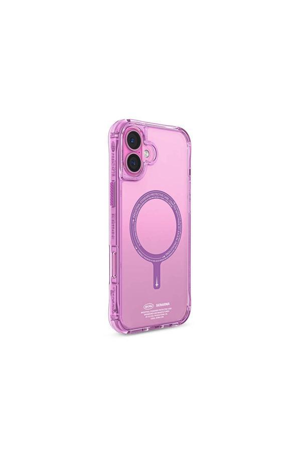 Skinarma İphone 16 Uyumlu Kılıf Skinarma Şeffaf Airbag Tasarımlı Magsafe Şarj Özellikli Saido Kapak Pembe - Image 1