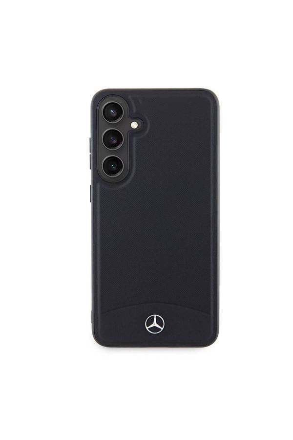 Mercedes Benz Galaxy S24 Plus Uyumlu Kılıf Lisanslı Magsafe Özellikli Deri Dokumalı Sade Kapak Siyah - Image 1